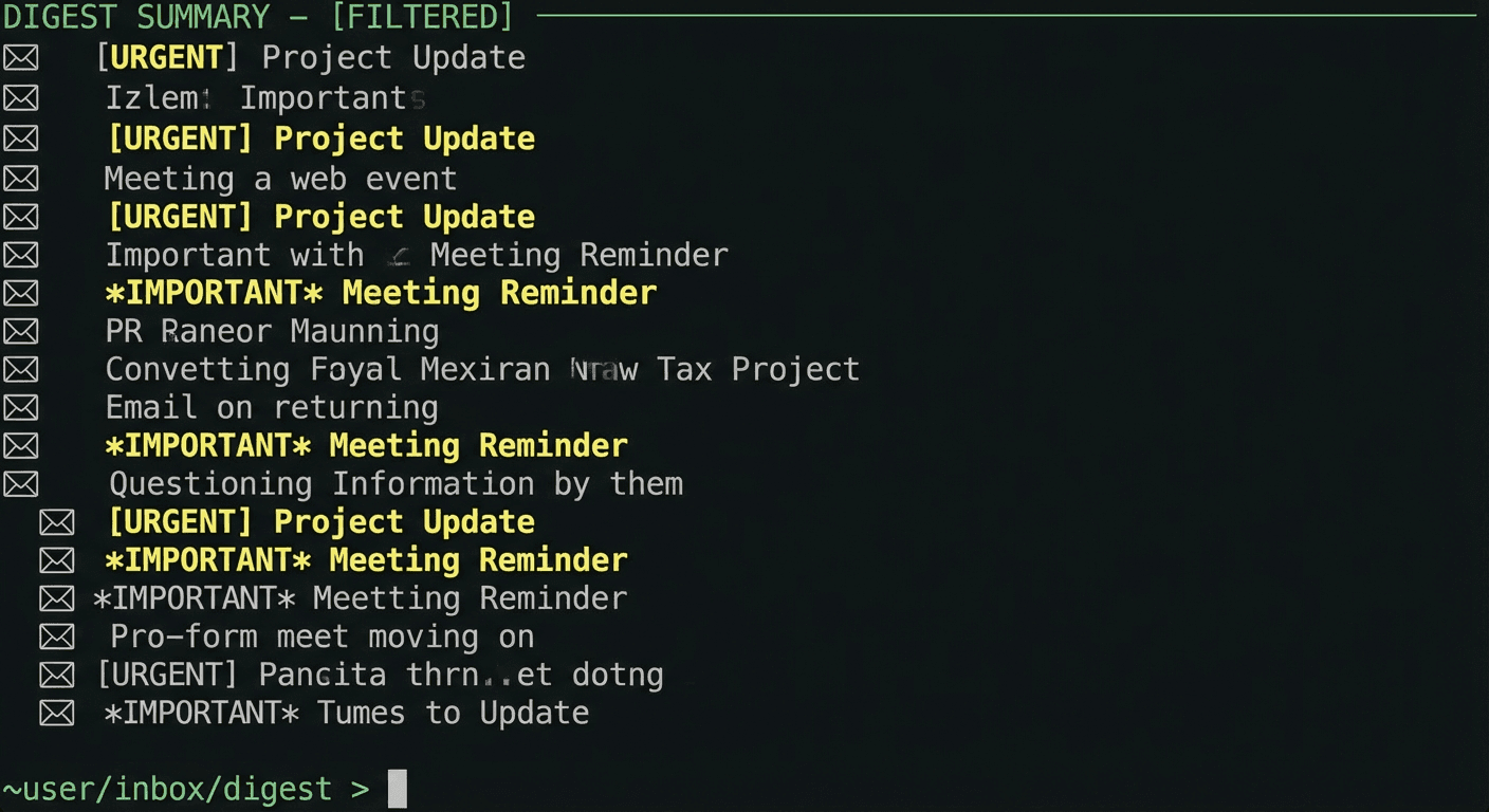 Email Digest CLI output