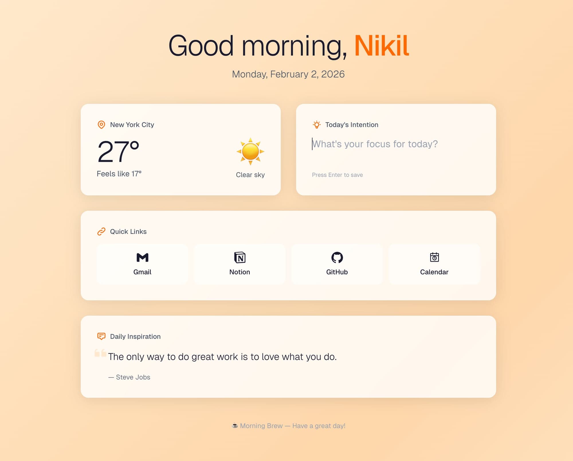 Morning Brew Dashboard